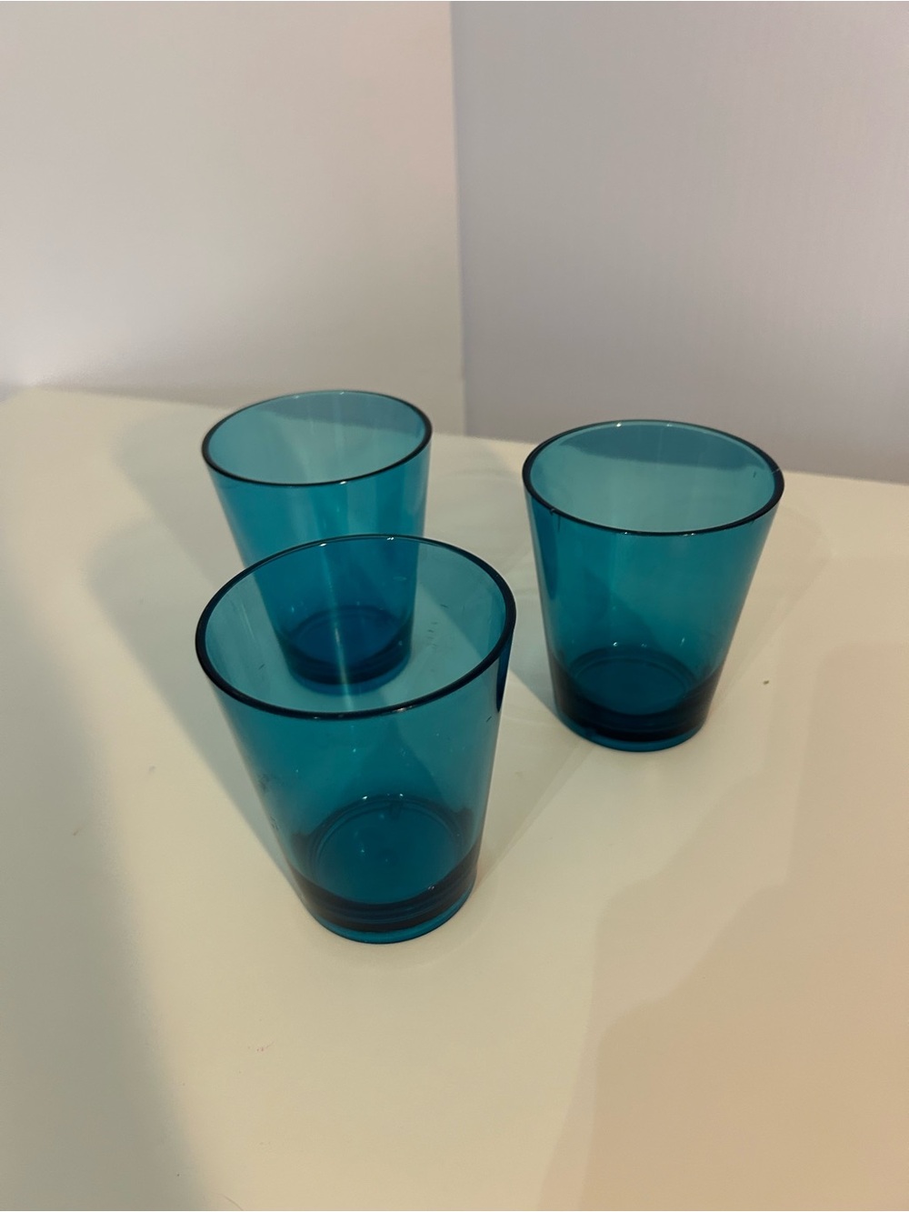 3 Blue Cup Tumblers - Set of 3